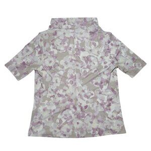 Calvin Klein Womens Floral Short Sleeve Top Polyester/Spandex Blend, Size S, NWT